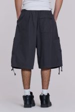 Vintage Grey Parachute Cargo Shorts - Image 4