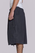 Vintage Grey Parachute Cargo Shorts - Image 3