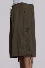 Khaki Parachute Cargo Baggy Shorts - Image 3
