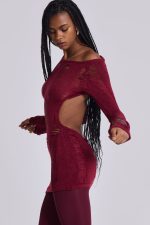 Burgundy Umbra Mini Dress - Image 5