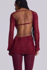 Burgundy Umbra Mini Dress - Image 3