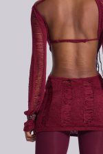 Burgundy Umbra Mini Dress - Image 6