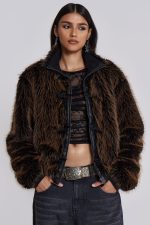 Brown Mendoza Faux Fur Jacket - Image 4