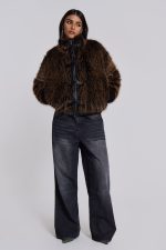 Brown Mendoza Faux Fur Jacket - Image 6