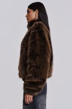 Brown Mendoza Faux Fur Jacket - Image 3