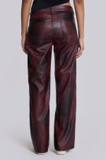 Oxblood Faux Leather Pants - Image 3