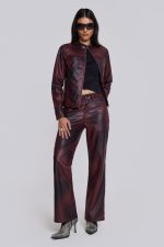 Oxblood Faux Leather Pants - Image 4