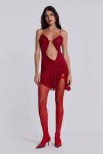 Scarlett Red Mini Fatale Dress - Image 3