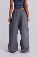 Vintage Grey Parachute Cargo Pants - Image 3