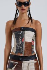 Daytona Vegan Leather Corset Top - Image 2