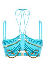 Aurora Bandeau Bikini Top with Beaded Trim - Image 8