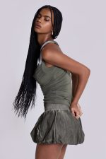 Xter Layered Top in Khaki Green - Image 6