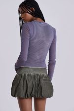 Fiala Pearl Button Mesh Top - Image 3