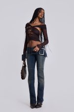 Bianca Macrame Off Shoulder Mesh Top - Image 5