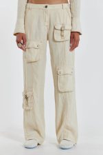 Santal Linen Cargo Trousers - Image 2