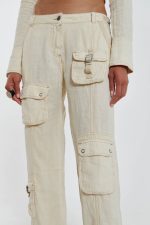 Santal Linen Cargo Trousers - Image 4