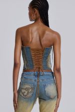 Vega Denim Corset Top - Image 2