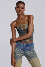 Vega Denim Corset Top - Image 3