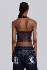 Lynx Faux Leather Corset Top - Image 8