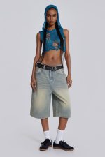 Light Wash Jumbo Jorts - Image 7