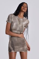 Oil Wash Backless Mini Dress - Image 3