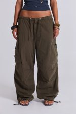 Khaki Parachute Cargo Pants - Image 2