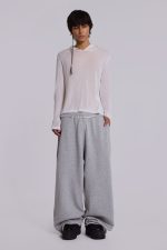 Grey Marl Baggy Monster Joggers - Image 3