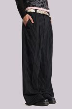 Black Pinstripe Goliath Suit Pants - Image 3