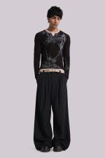 Black Pinstripe Goliath Suit Pants - Image 2