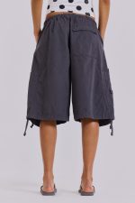 Vintage Grey Parachute Cargo Shorts - Image 4