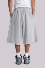 Grey Marl Monster Jogger Baggy Shorts - Image 3