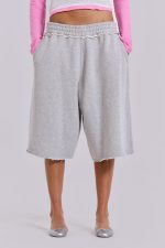 Grey Marl Monster Jogger Shorts - Image 2
