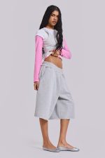 Grey Marl Monster Jogger Shorts - Image 4