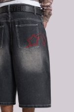 Washed Black Jumbo Jorts - Image 4