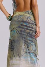 Cindy Plunge Maxi Dress In Green - Image 7
