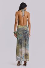 Cindy Plunge Maxi Dress In Green - Image 4