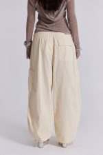 Ecru Parachute Cargo Pants - Image 5
