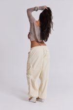 Ecru Parachute Cargo Pants - Image 3