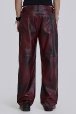 Oxblood Faux Leather Pants - Image 4