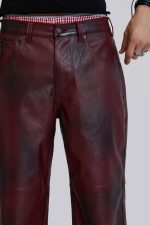 Oxblood Faux Leather Pants - Image 5