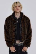 Brown Mendoza Faux Fur Jacket - Image 6