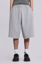 Grey Marl Monster Jogger Baggy Shorts - Image 6