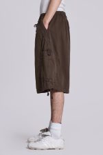 Brown Parachute Cargo Baggy Shorts - Image 5