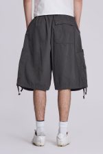 Vintage Grey Parachute Cargo Shorts - Image 6
