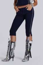 Racer Capri Trousers in Navy - Image 2