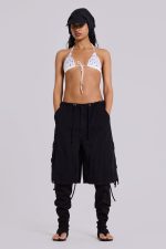 Black Parachute Cargo Shorts - Image 3