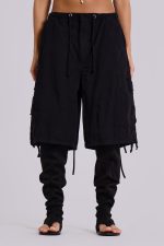 Black Parachute Cargo Shorts - Image 2