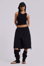 Black Parachute Cargo Shorts - Image 4
