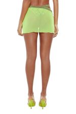 Dream In Lace Lime Mesh Mini Skirt - Image 2