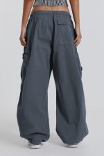 Vintage Grey Parachute Cargo Pants - Image 9